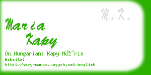 maria kapy business card